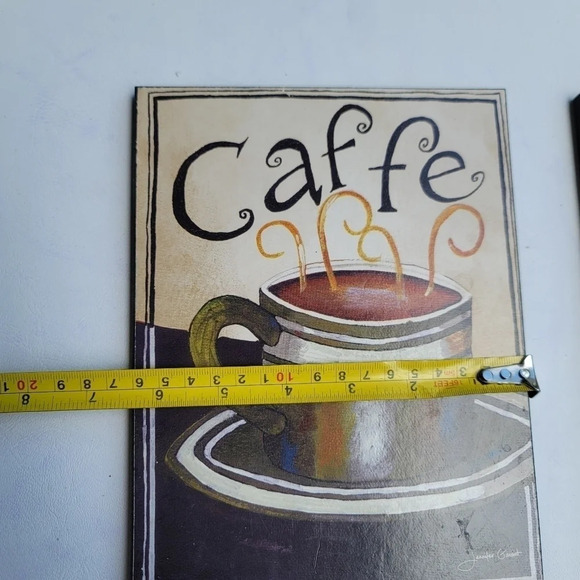 Caffee Bistro Wall Hanging Chef with tray of Goodies Wooden 8” x 6.5” - Picture 6 of 8